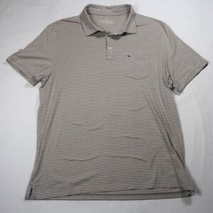 Vineyard Vines Edgartown polo Mens Large Gray Short Sleeve Tennis Top Preppy